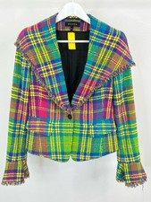 ESCADA Vintage 2004 Wool Plaid Jacket EU 36/US XS-S Multi-Color Women Blazer
