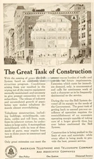 1919 American Telephone & Telegraph AT&T Bell System Post WWI Construction Ad