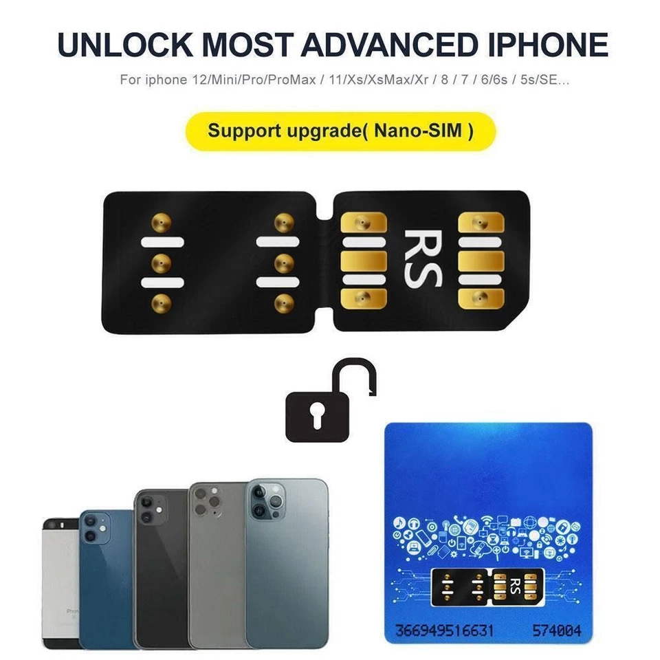 Heicard Unlock Chip Sim Nano-Turbo-Card For iPhone14/12mini 13 XR/11 Pro Max Lot - Image 2 of 4