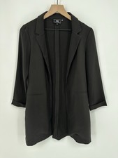HAVE Los Angeles Black Long Open Blazer Womens Medium Classic Work Wear Office