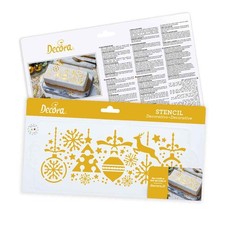 Stencil per torte Decori di Natale 10x28 cm Decora
