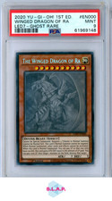 WINGED DRAGON OF RA YU- GI-OH! EN000 2020 RAGE  OF RA LED7 GHOST R 1ST  ED EN PSA 9