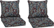 Arden Outdoor Deep Seat Cushion Set 2-Pack , 24 in X 24 In, Weather-Proof, Rain