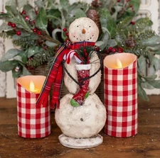 Ragon House Christmas 10.5" Snowman with Candy Cane Stocking Figurine NEW