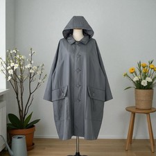 ISSEY MIYAKE Windcoat Vintage Blue Nylon Men's Oversized Parka Trench Coat Japan