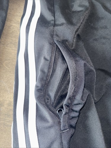 ADIDAS Boys 3 Stripe Tricot Track Jacket Full Zip Black Medium 11/12 - Picture 5 of 6