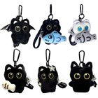 Black Cat Plush Keychain Cute Soft Stuffed Kitten Bag Charm Kawaii Gift