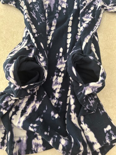 Ellen Tracy Women's Indigo/White Tie Dye T Shirt Dress with Pockets Size XL - Picture 10 of 11