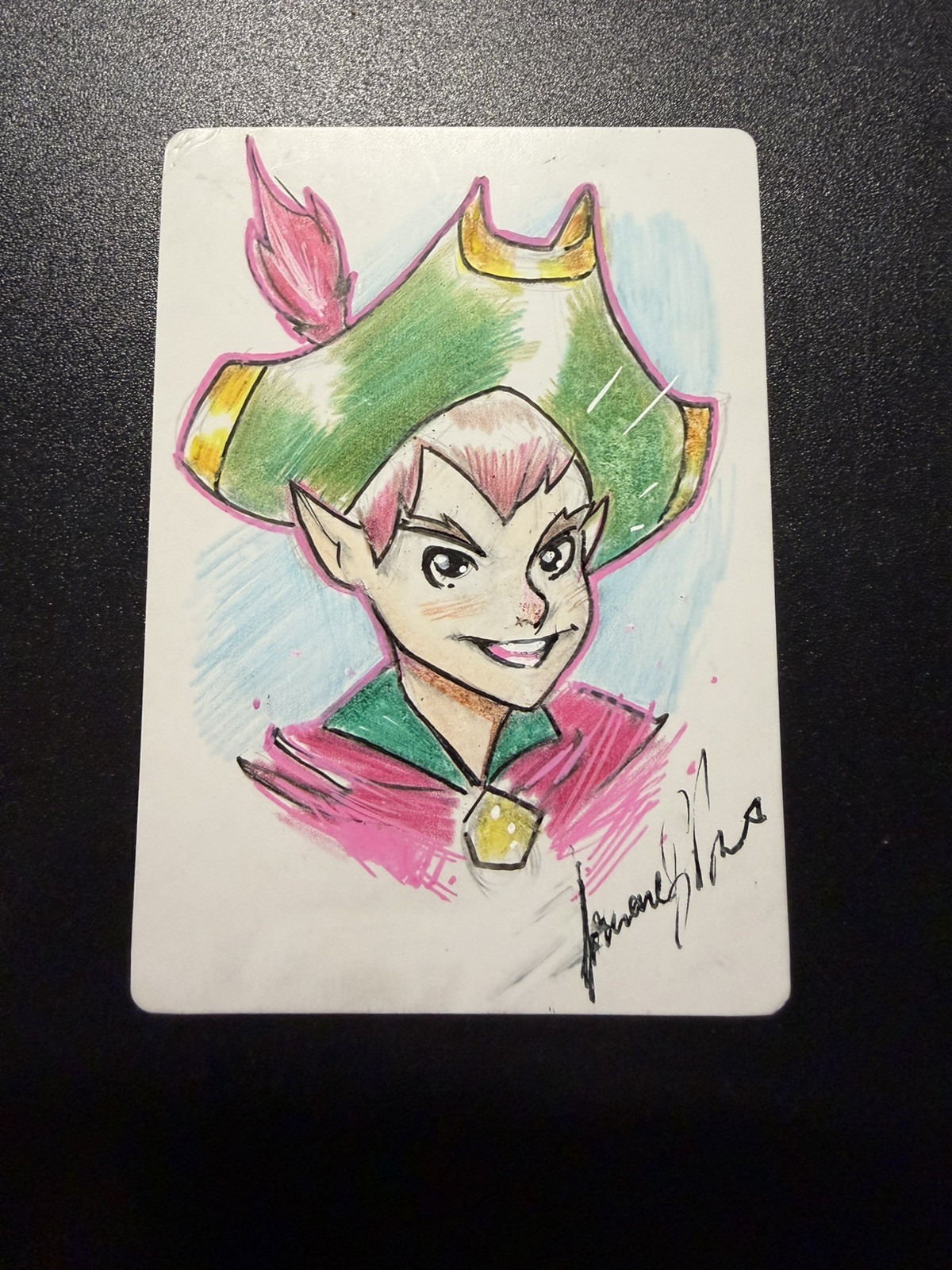 Simone Buonfantino Signed Sketch 2024 Disney Lorcana Peter Pan Card