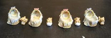 Cherished Teddies Lot of 4 Nurse Bears w/ Bassinets Enesco Figurines Vintage
