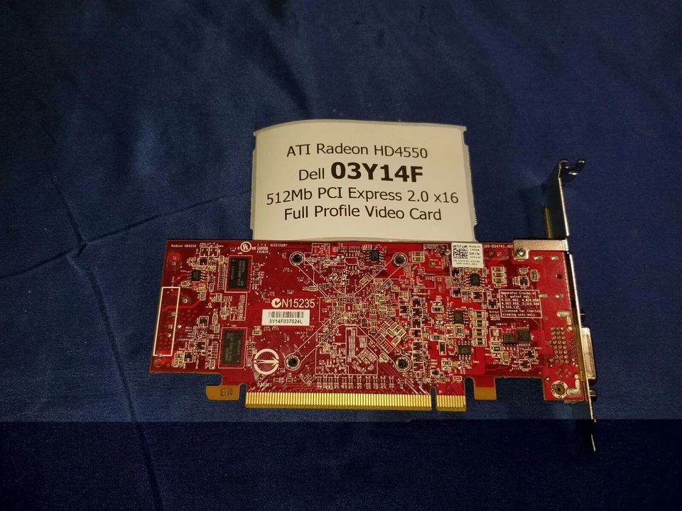 VID104 - Dell ATI Radeon HD4550 512MB DVI DisplayPort 3Y14F 03Y14F Video Card - Image 2 of 2