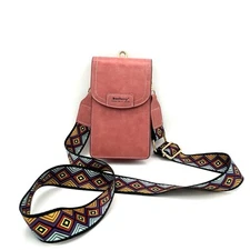 Baellerry Pink Womens Mobile Phone Cross body Purse Wallet Mini