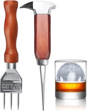 Eispickel-Set 5-tlg. Edelstahl mit Holzgriff, japanischer Stil