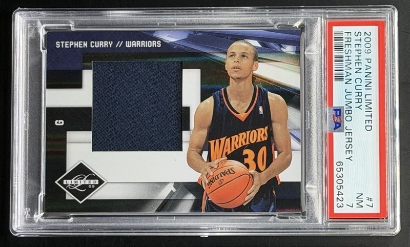Stephen Curry 2009 Panini Limited Rookie /99 Freshmen Jumbo Jersey Patch PSA 7