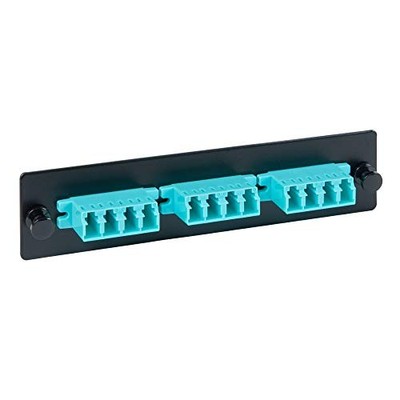 ICC LGX Adapter Panel, 3 Quad LC, 12F, Aqua, MM (icfopl16bg)
