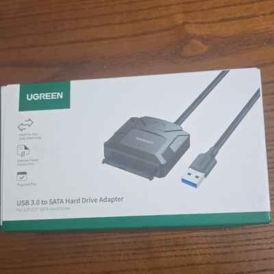 UGREEN USB 3.0 to SATA Adapter for 2.5/3.5'' Hard Drives Plug and Play Black