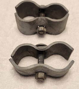 Lot Of 2 Chain Link Fence Panel Kennel Clamps 3-3/8" Clamp For Round Pipe Frame 