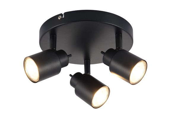 Brilliant Andres Led Spotrondell 3Flg Schwarz Matt, Metall, 3X QPAR51, GU10, 10-image
