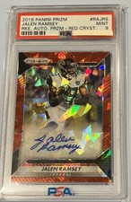 Jalen Ramsey 🔥 2016 Panini Prizm RC Auto Red Crystal /75 PSA 9 Rookie POP 1 SP