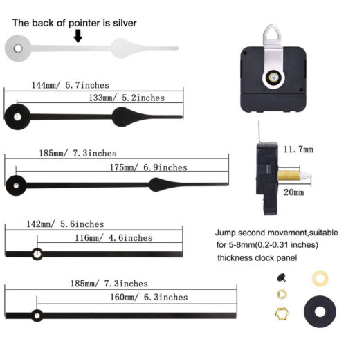 Quartz Wall Clock Metal Hands Movement Mechanism DIY Kit Replace Repair Parts - Picture 7 of 17