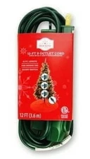 “NEW” Holiday Time 9 outlet cord with ON/OFF power switch 12 FT  5 AMP FUSED