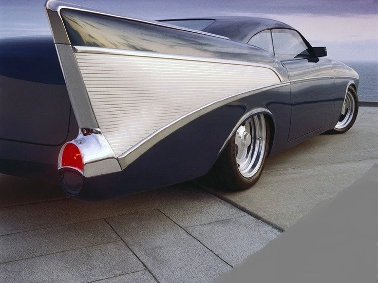 57 Chevy 55 Classic Custom Dream Built металлическая модель концепт гоночный автомобиль Hot Rod 1955 - Изображение 2 из 4