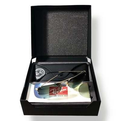 Ray Ban RB3461 Flip Out Polished Gold Sunglasses Authentic 56-15mm