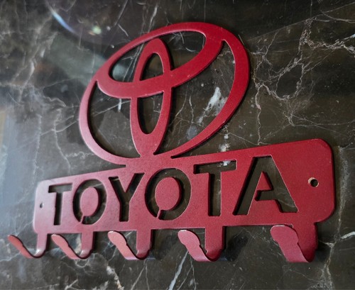 Toyota Logo Car Key Holder Wall Mounted Rack Red Metal - Afbeelding 2 van 4