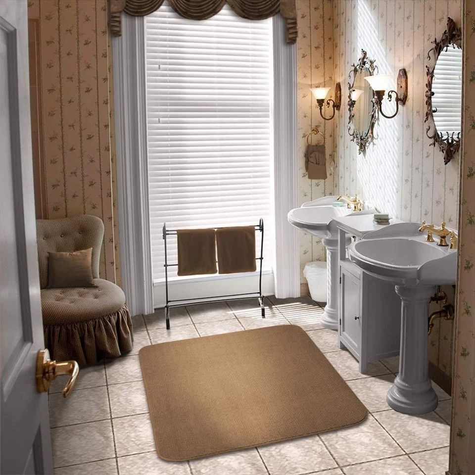 SKID-RESISTANT RUG living area carpet kitchen floor mat TOFFEE BROWN - Image 3 of 4