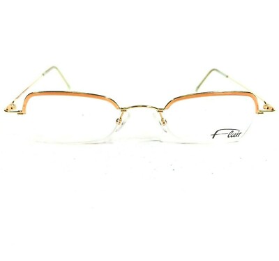 Vintage Flair MOD.450 COL.248 Eyeglasses Frames Orange Gold Oval Half Rim 130