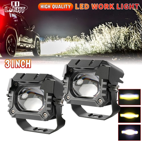 2PCS 3inch LED Work Light Spot Flood Lamp Fog Cub Pods OffRoad 4WD UTE ATV 12V