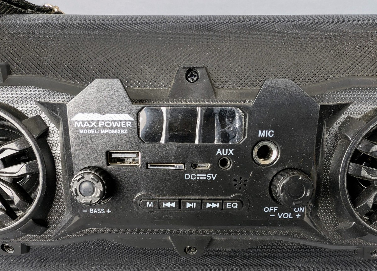 TESTED Max Power Speaker MPD552BZ Bazooka Bass USB Aux KARAOKE Mic