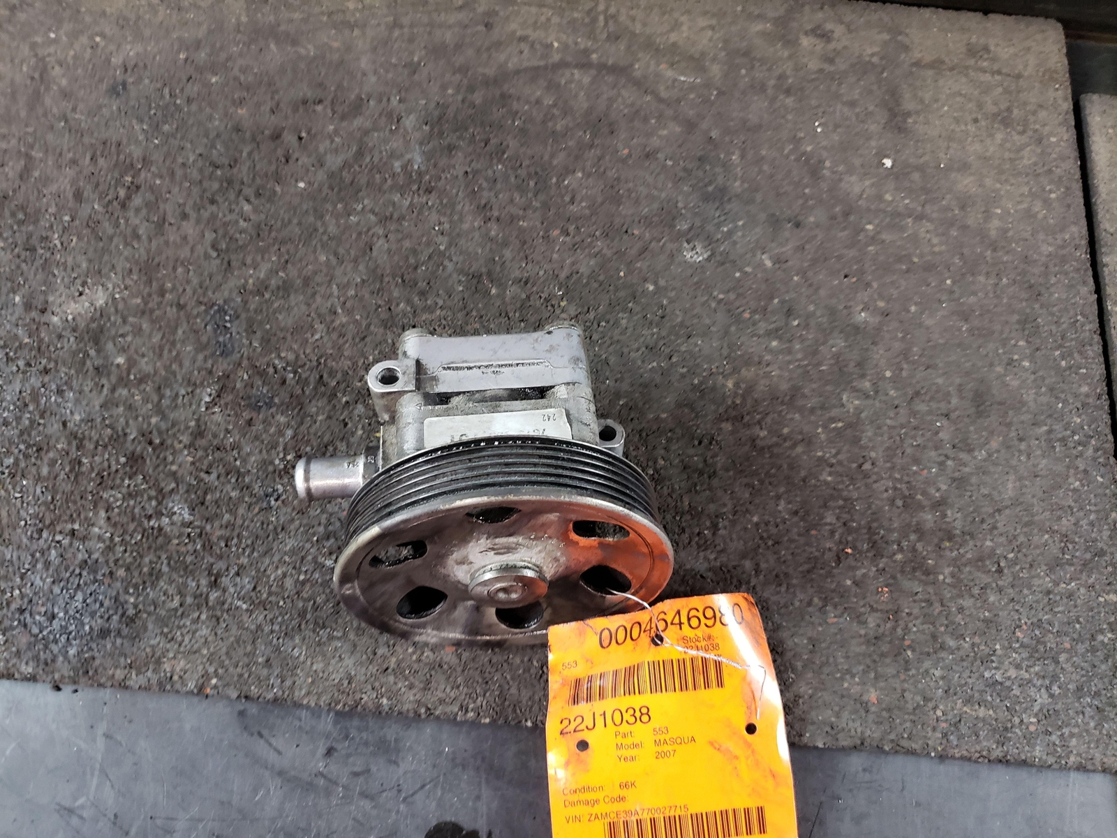 04-08 MASERATI QUATTROPORT POWER STEERING PUMP