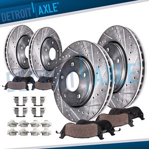 Front Rear Drilled Rotors + Brake Pads for 2016-2019 Toyota Tundra