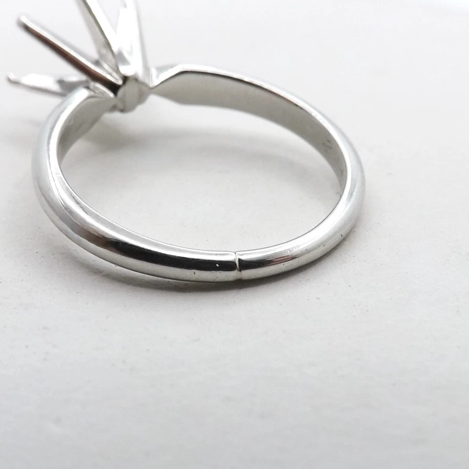 Platinum Solitaire Engagement Ring Setting 6 Prong Tiffany Style 1 to 2ct Round - Image 2 of 4