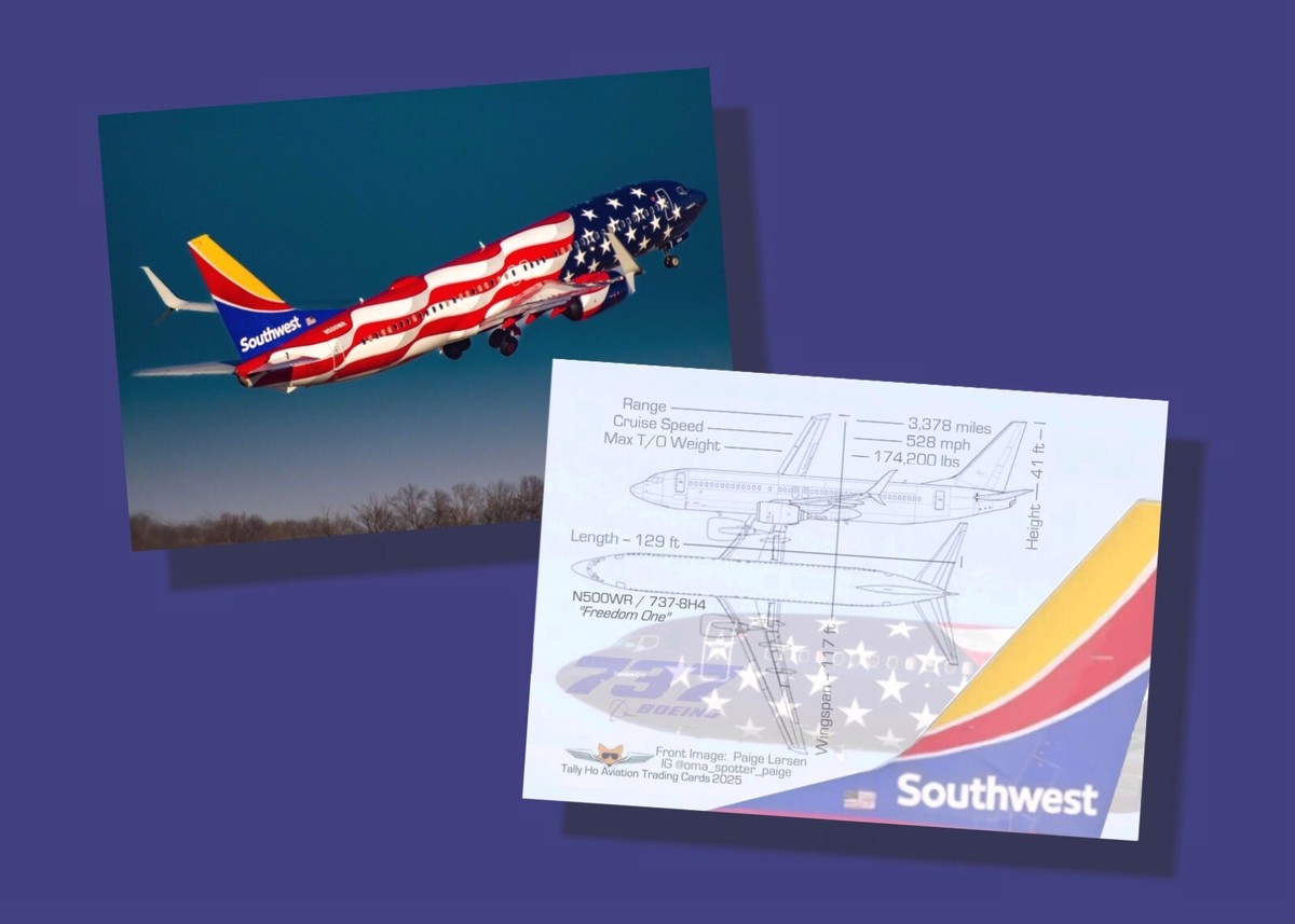 Southwest Airlines Trading Cards Boeing 737-800 - Set of 25