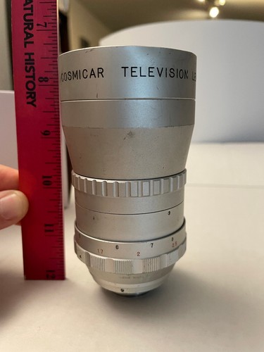 Cosmicar Television Lens 75 mm 1:1.4 No 16221 Vintage Silver MADE IN JAPAN