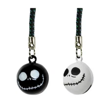 SET OF 2 JACK SKELLINGTON BELL CHARM Nightmare Before Christmas Cell Phone Strap