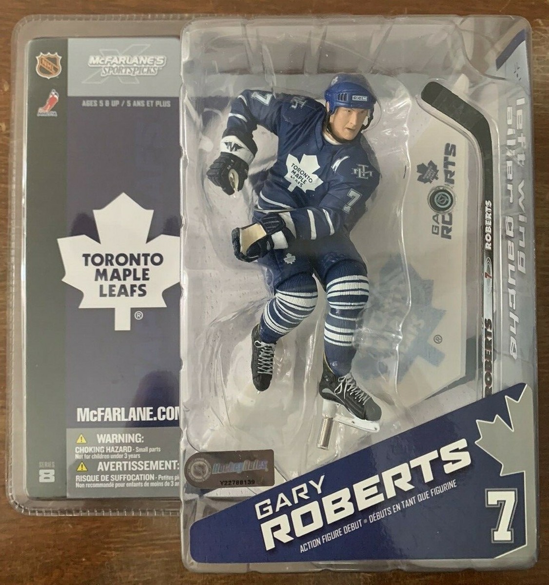 McFarlane NHL 8 Gary Roberts Toronto Maple Leafs Blue Jersey NIB