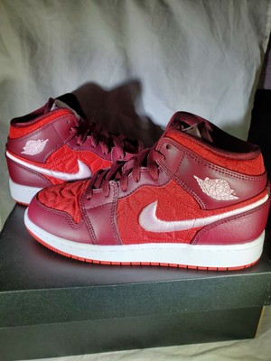 Nike Air Jordan 1 Mid SE GS Red Quilt AV5174-600 Size 4.55Y-7Y | eBay