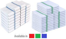 Pack of 6-12 Plain 100% Cotton Tea Towels Dish Cloths Kitchen Cleaning Drying