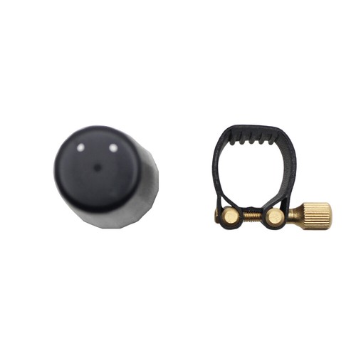 Leather Ligature Fastener & Plastic Cap for Tenor Sax Bakelite Mouthpiece K7I4 - Picture 6 of 12