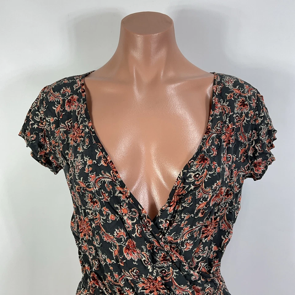 Mamelucos de mujer Abercrombie & Fitch XS azul boho floral manga corta vintage y2k Foto 3 de 4