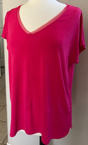 Bar III Blouse Pink Sz XL Short Sleeves Summer Fun - Picture 3 of 9