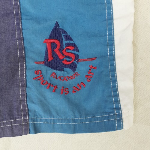 Rucanor Sport Is An Art 90s Sailing Shorts Men's 40in Size Red Green Blue - Picture 2 of 10