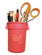 NEW TOFF PINK 4.5" MINI TRASH CAN & LID SMALL SALESMANS SAMPLE PEN  HOLDER