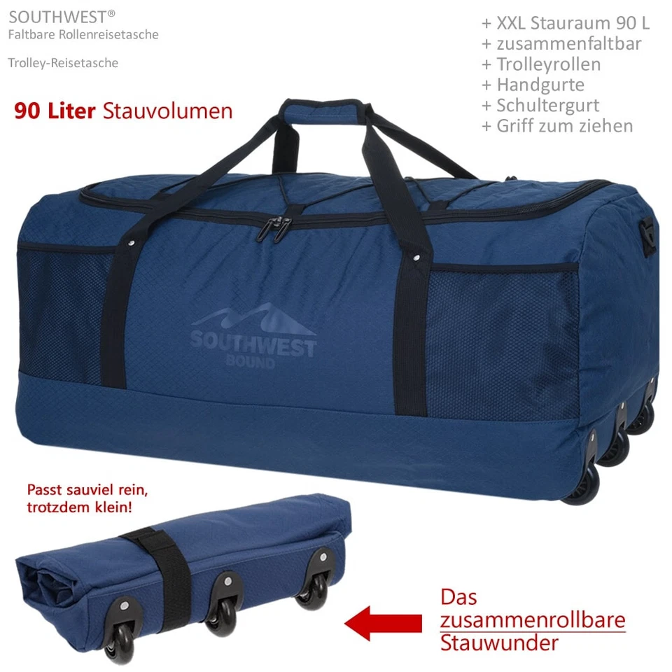 Trolley Reisetasche Southwest Light Weight XXL 80 cm 90L 30361 600 Dunkelblau +g - Bild 4 von 4