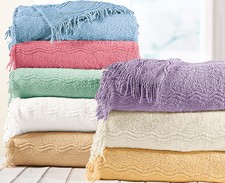 Candlewick Bedspread Luxury Traditional Bed Throw Single,Double,King