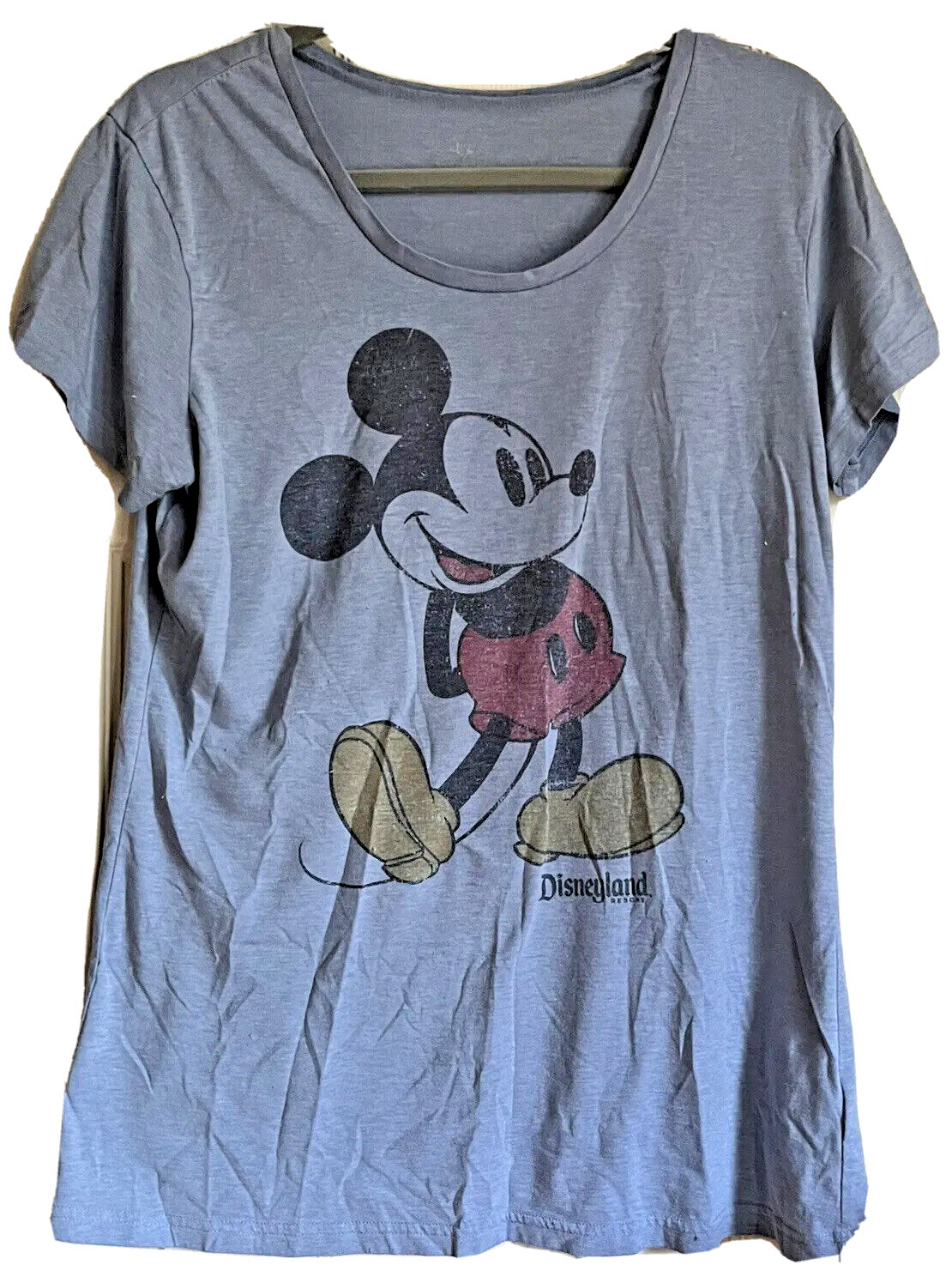 Disney Parks Top Disneyland Resort Vintage T Shirt Mickey Mouse Blue Women XL