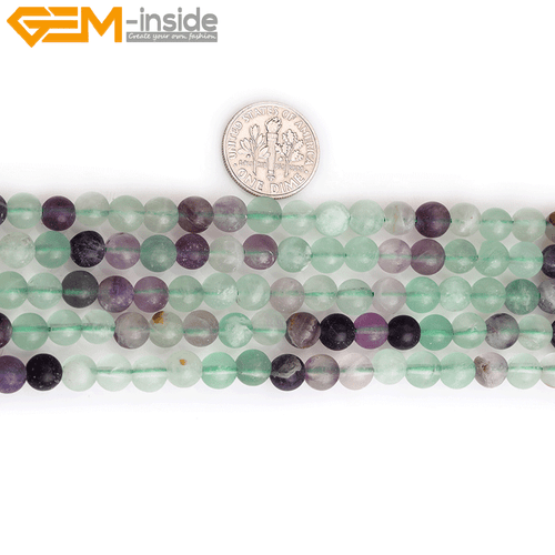 Natural Forested Round Chakras Beads Green Purple Fluorite Quartz Jewelry 15" - Picture 5 of 28
